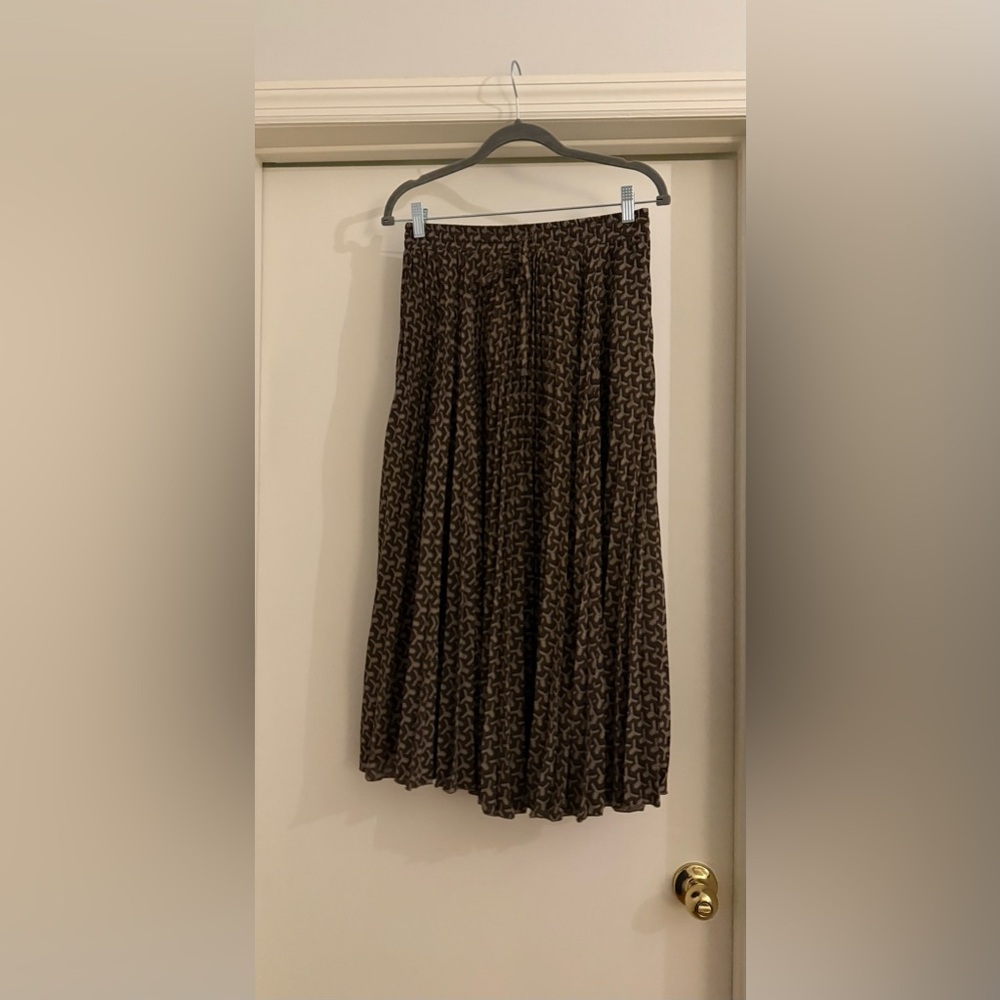 Brown Patterned Midi Skirt Size 6